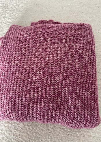 Parlak Mor Boğazlı Triko Kazak - Görsel 6