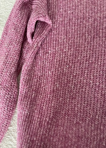 Parlak Mor Boğazlı Triko Kazak - Görsel 4