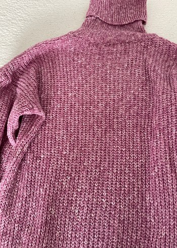 Parlak Mor Boğazlı Triko Kazak - Görsel 5