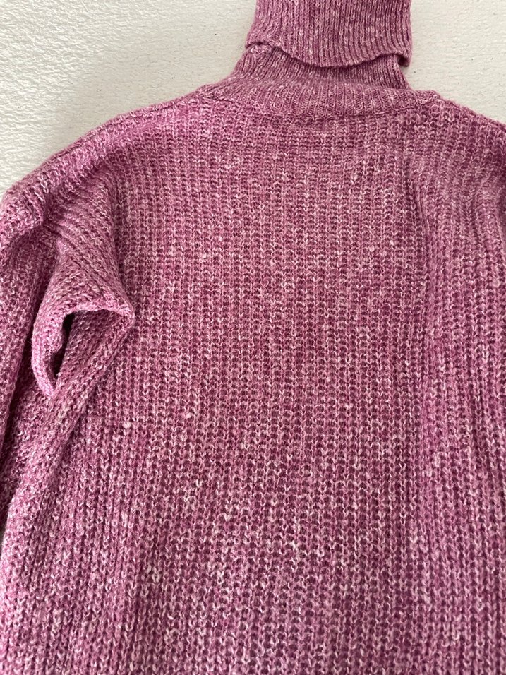 Parlak Mor Boğazlı Triko Kazak - Görsel 5