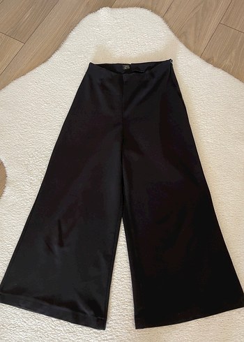 Siyah Midi Kumaş Kadın Pantolon - Görsel 2