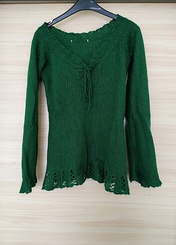 Yeşil vintage kazak