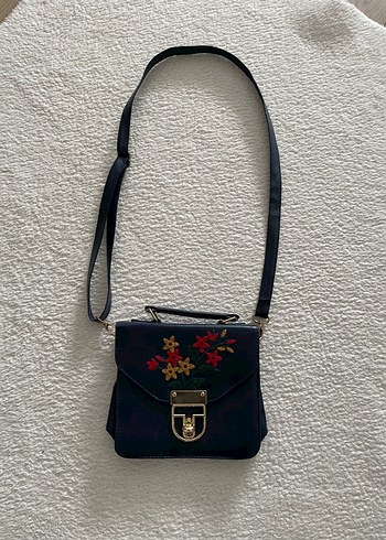 American Vintage Nakışlı Mavi Kadın Çanta