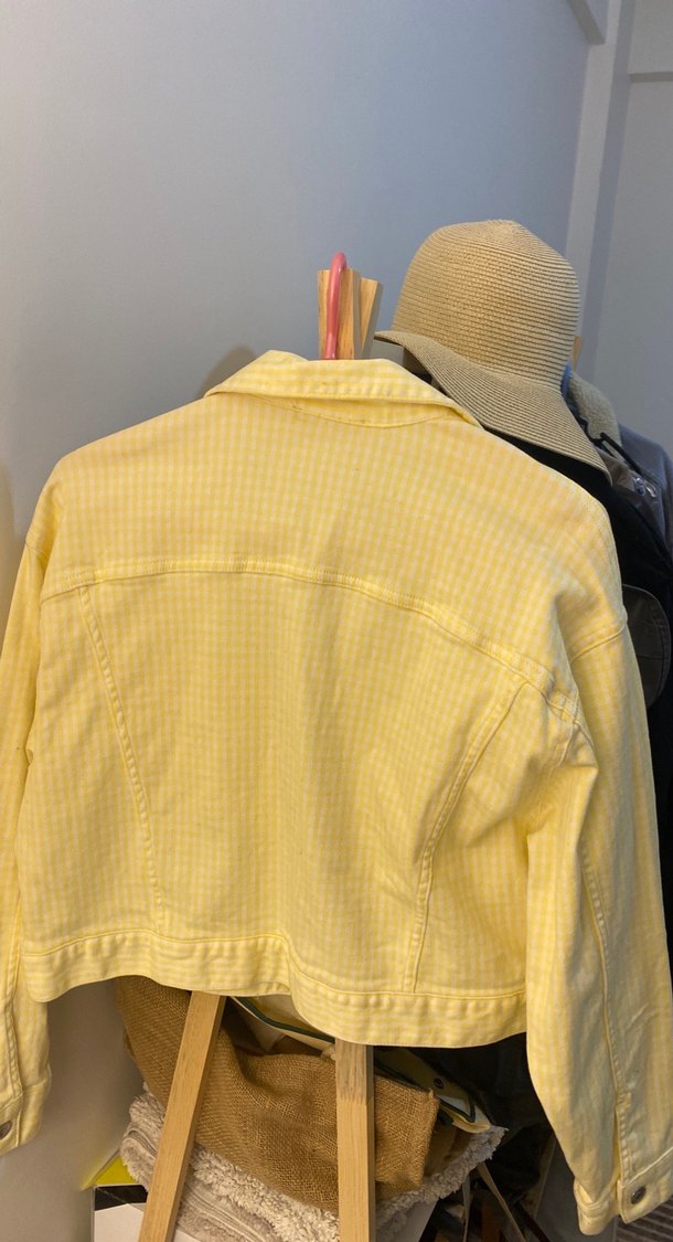 Sarı Düğmeli Midi Denim Ceket - Görsel 2