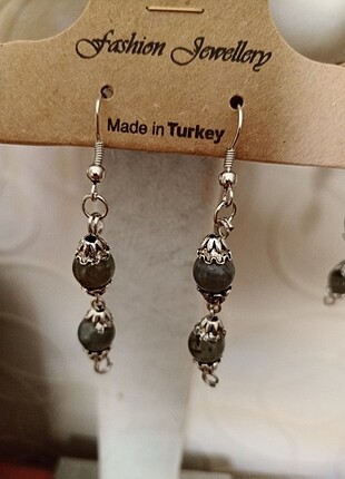 Doğal taş labradorit taşı küpe
