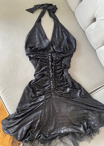 Deri gotik elbise - Görsel 3