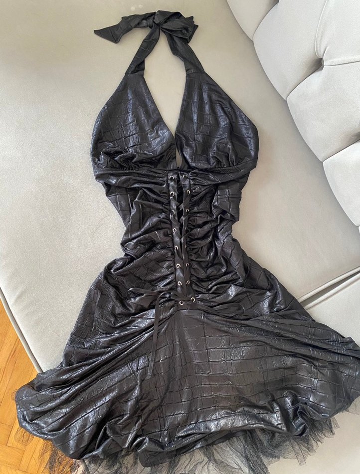 Deri gotik elbise - Görsel 3