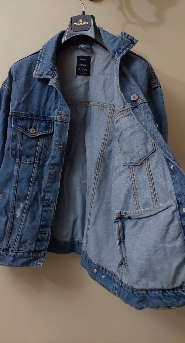 Bershka Mavi Kadın Denim Ceket - Görsel 2