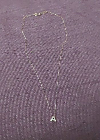 Altın Renkli Mini Zincir Detaylı Kadın Kolye A Harfli - Görsel 2