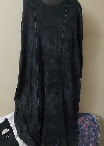 Siyah Uzun Kollu Uzun Elbise - Görsel 3