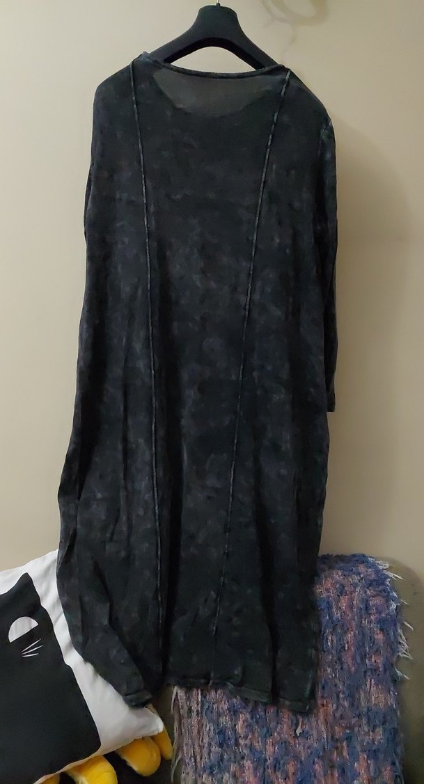 Siyah Uzun Kollu Uzun Elbise - Görsel 3