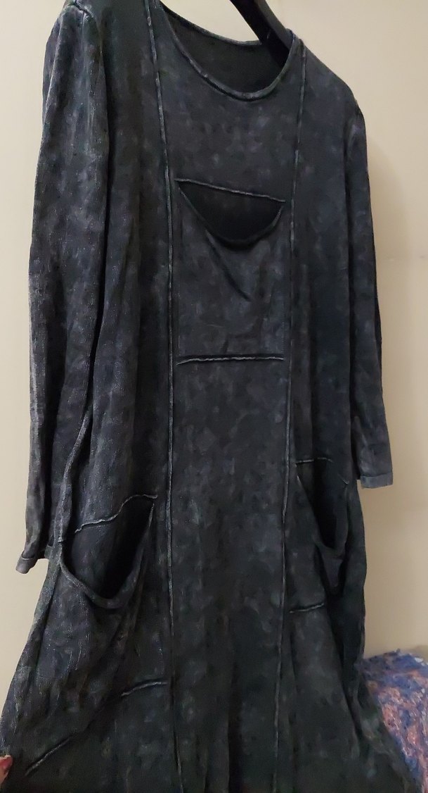 Siyah Uzun Kollu Uzun Elbise - Görsel 2