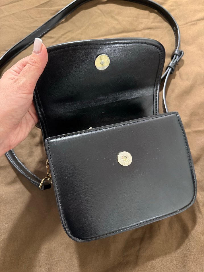 Siyah Minimalist Deri Kadın Çanta - Görsel 2