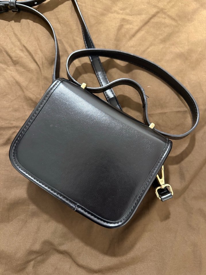 Siyah Minimalist Deri Kadın Çanta - Görsel 3