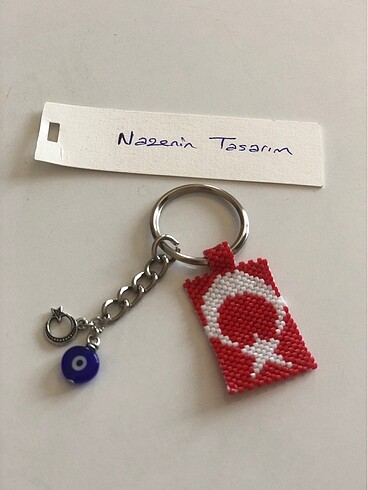 Tasarımcı Türk bayrağı anahtarlık