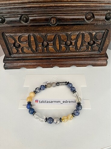  Doğaltaş bileklik Sitrin lapis lazuli kalsit hematit kuvars soda