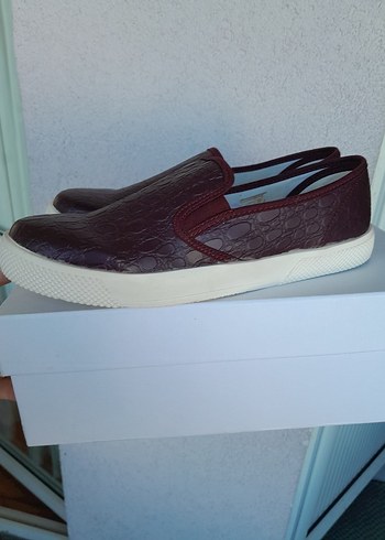 40 Beden bordo Renk Bordo Yılan Desenli Platform Spor Ayakkabı