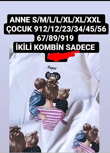 ANNE ÇOCUK KOMBİN FİYATIDIR 