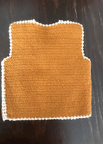 Kız Çocuk Örgü Kahverengi Yelek - Görsel 2