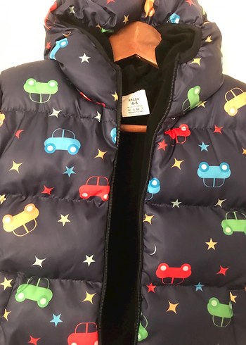 Kapüşonlu Erkek Çocuk Baskılı Kışlık Mont - Görsel 4