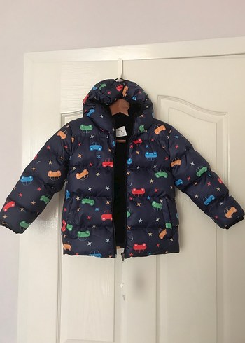 Kapüşonlu Erkek Çocuk Baskılı Kışlık Mont - Görsel 2