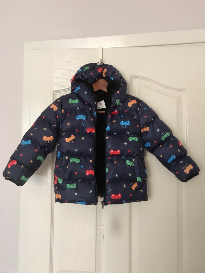 Kapüşonlu Erkek Çocuk Baskılı Kışlık Mont - Görsel 2