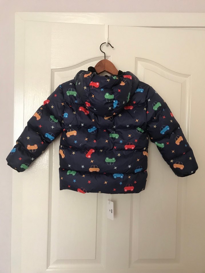 Kapüşonlu Erkek Çocuk Baskılı Kışlık Mont - Görsel 3