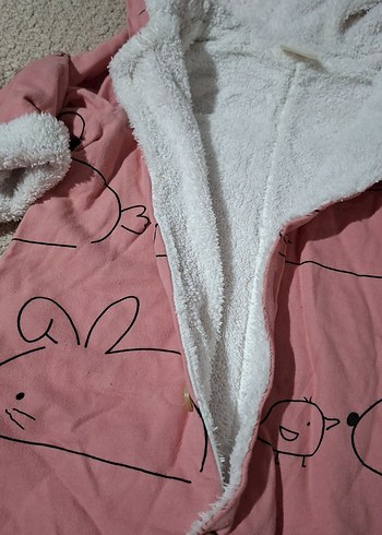 Defacto Pembe Tavşan Desenli Bebek Astronot Tulumu