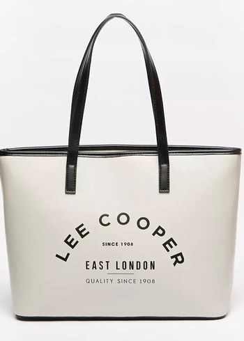 Lee Cooper Shopper Bag Gri Deri Kadın Tote Çanta