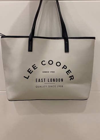 Lee Cooper Shopper Bag Gri Deri Kadın Tote Çanta