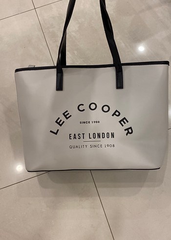 Lee Cooper Lee Cooper Shopper Bag Gri Deri Kadın Tote Çanta