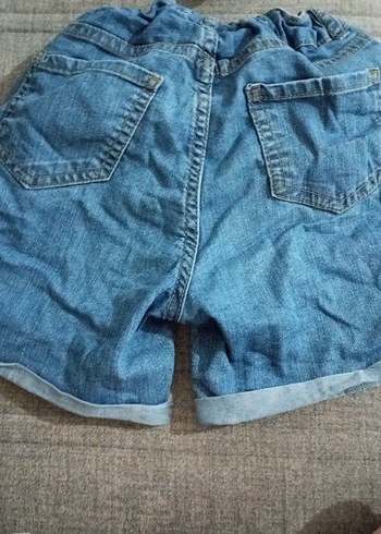 Düğmeli Mavi çocuk Denim Şort - Görsel 3
