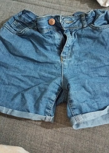 Düğmeli Mavi çocuk Denim Şort - Görsel 2