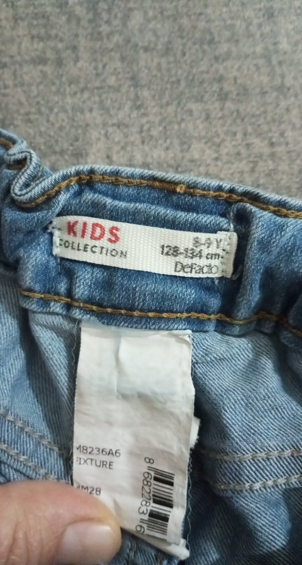 Düğmeli Mavi çocuk Denim Şort - Görsel 4