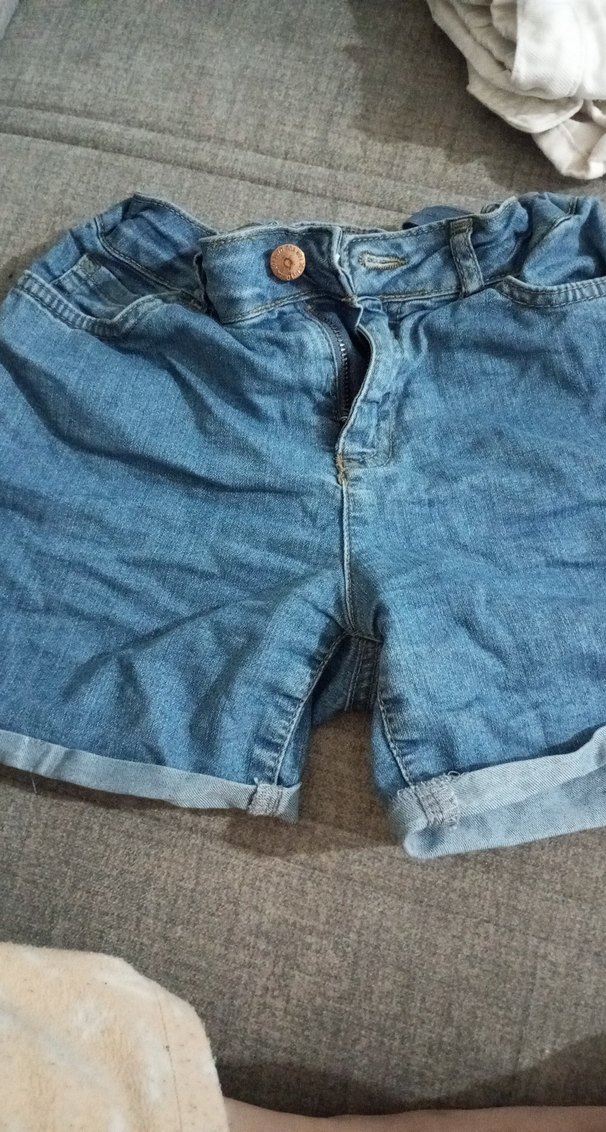 Düğmeli Mavi çocuk Denim Şort - Görsel 2