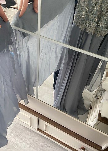 Nakışlı Gri Uzun Kollu Bohem Kadın Elbise - Görsel 3