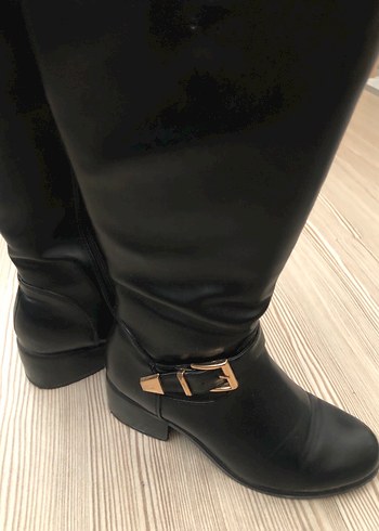 Kadın Siyah Deri Tokalı çizme  Bot - Görsel 3