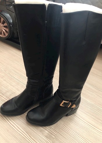 Kadın Siyah Deri Tokalı çizme  Bot - Görsel 5