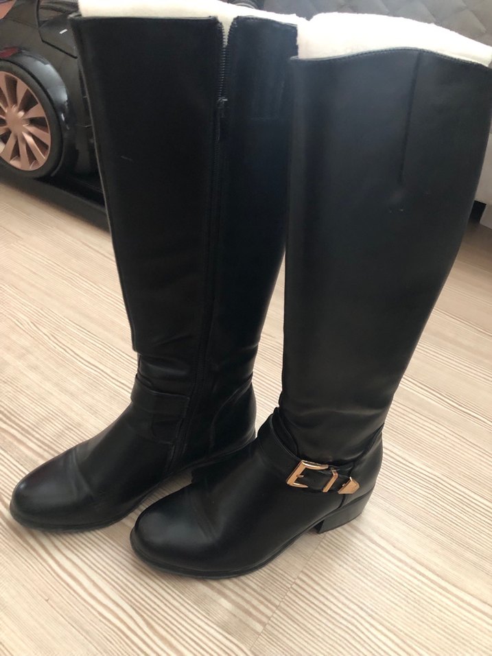 Kadın Siyah Deri Tokalı çizme  Bot - Görsel 5