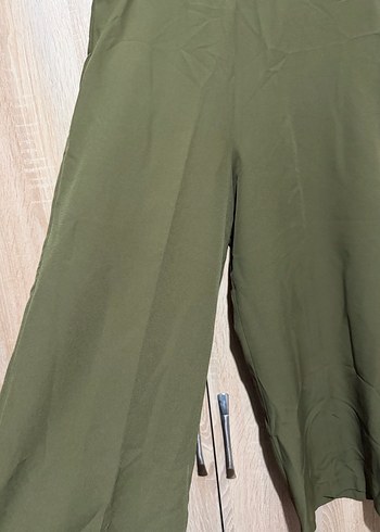 Kadın Haki Midi Salaş Kumaş Pantolon - Görsel 4