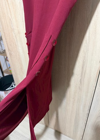 Bordo Kolsuz Uzun Elbise - Görsel 3