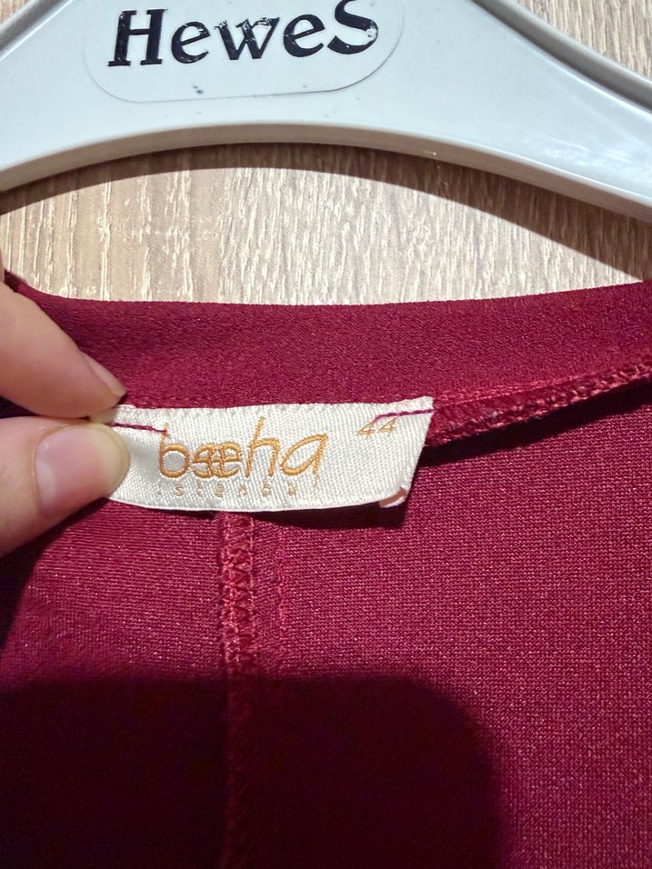 Bordo Kolsuz Uzun Elbise - Görsel 5