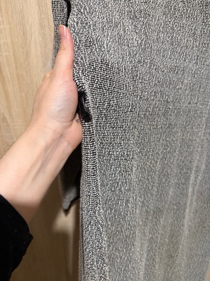 Gri V Yaka  Midi Elbise veya Tunik - Görsel 3