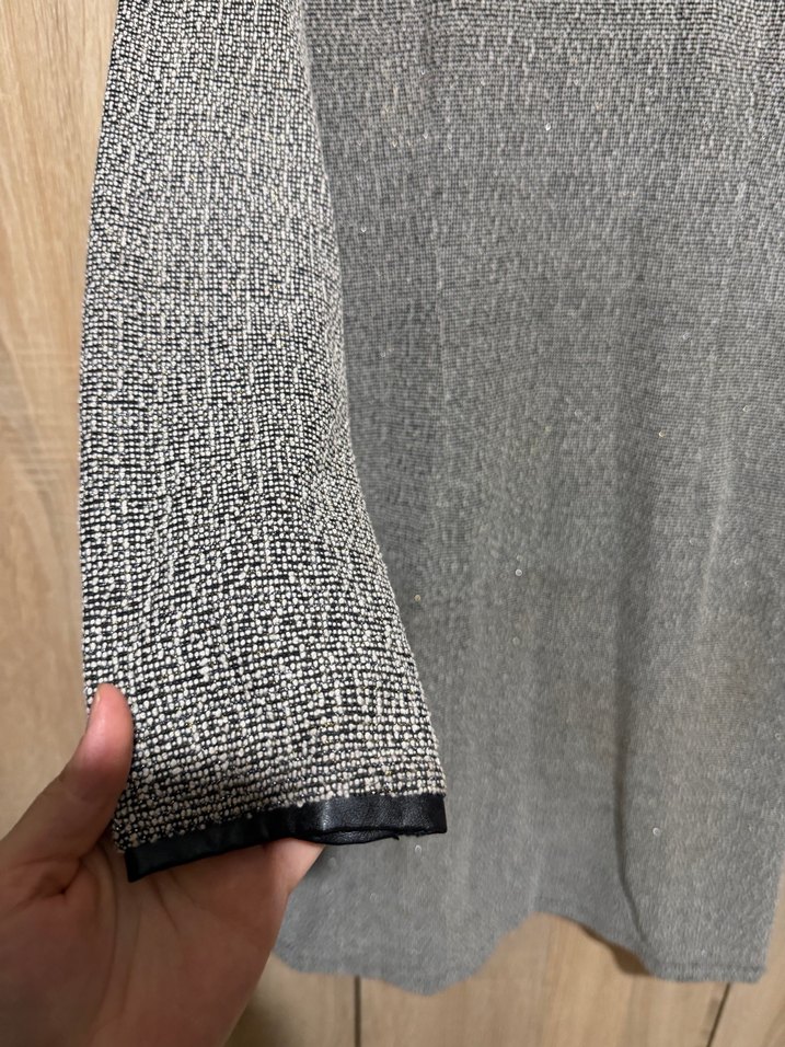 Gri V Yaka  Midi Elbise veya Tunik - Görsel 2