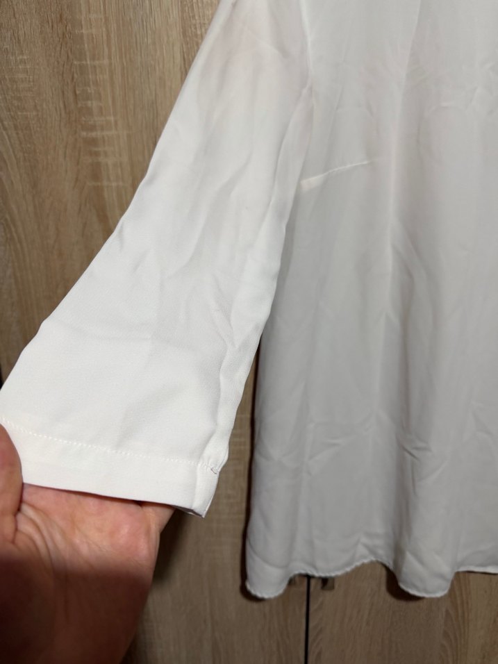 Kadın Beyaz Midi Uzun Kollu Tunik - Görsel 2