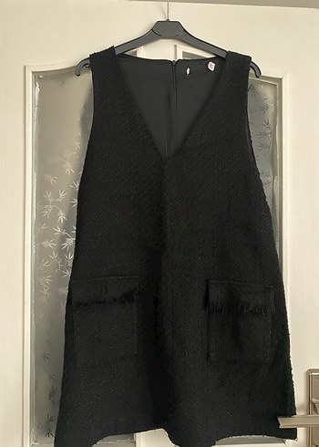 Zara Düğmeli Siyah Midi Kadın Triko Elbise