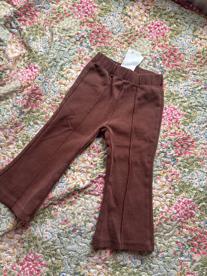 Kız Çocuk Kahverengi Pilili Tayt pantolon - Görsel 3