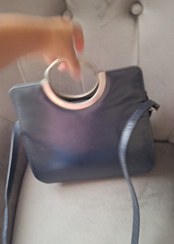 Diğer Kadın Lacivert Deri Tokalı Çanta Vintage model