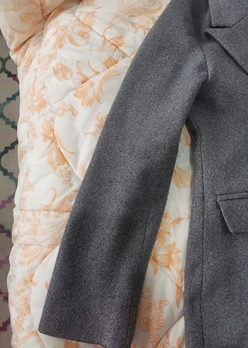 Gri Düğmeli Midi Kadın Kaşe Kaban - Görsel 8