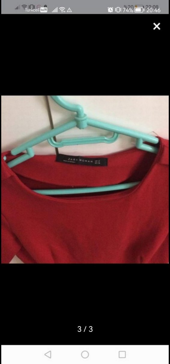 Kısa Kollu Kırmızı Mini Pilili Elbise - Görsel 3